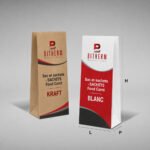 Sac et Sachets Fond Carré Kraft/Blanc