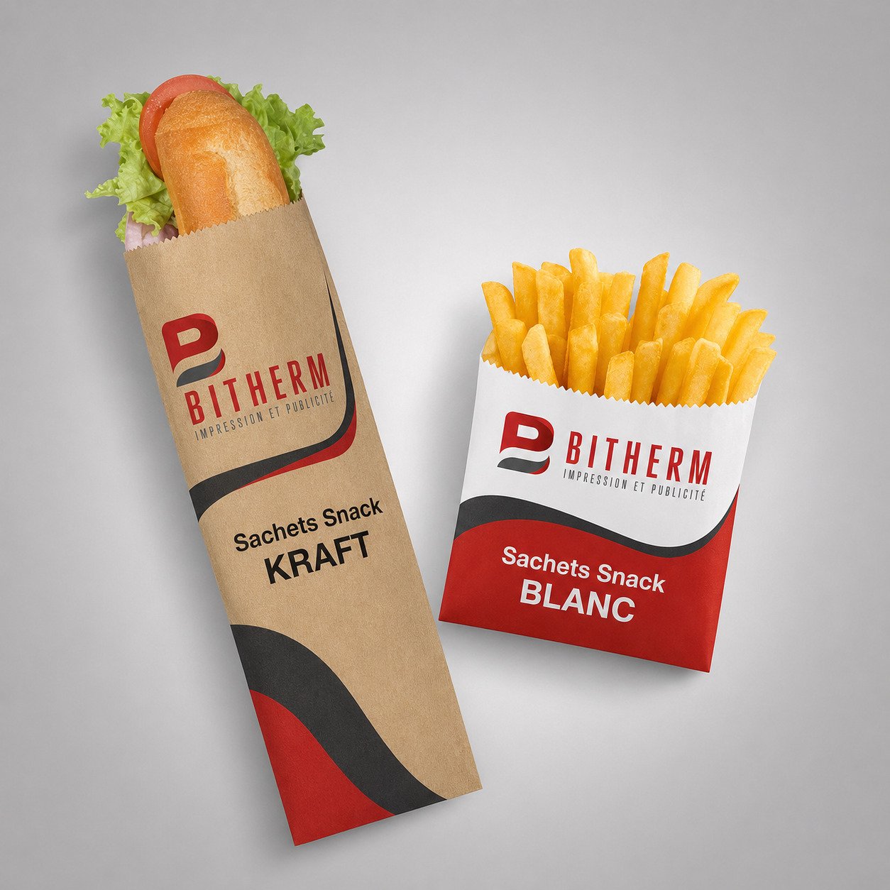 Sachets-Snack-Kraft-Blanc Sachets Snack Kraft/Blanc – Image 1